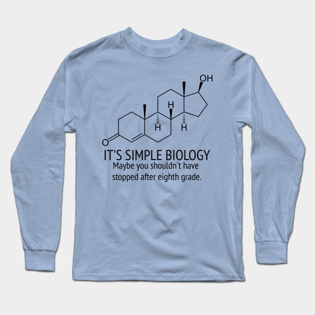 Testosterone: It's Simple Biology Long Sleeve T-Shirt by dikleyt